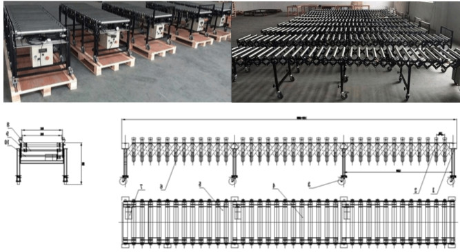 伸缩辊筒输送机展示图